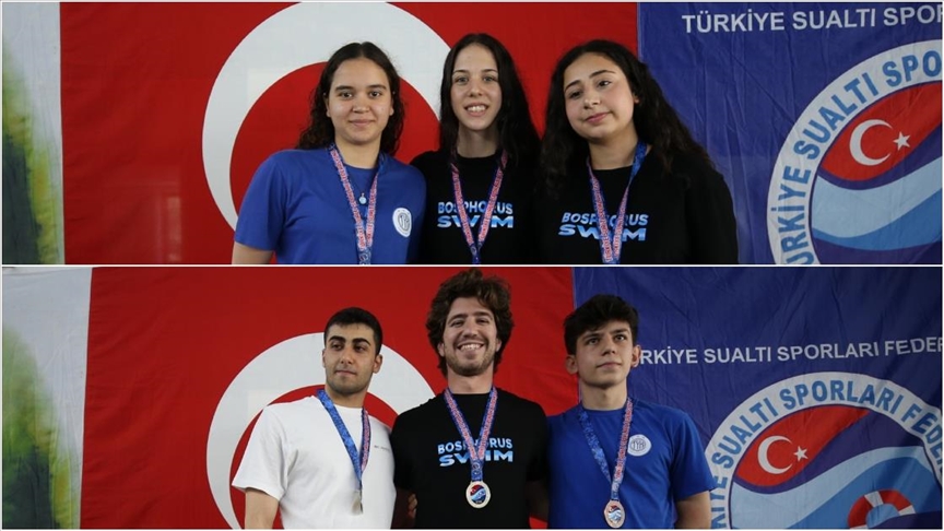 Çanakkale'de serbest dalış müsabakalarında 14 Türkiye rekoru kırıldı